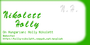 nikolett holly business card